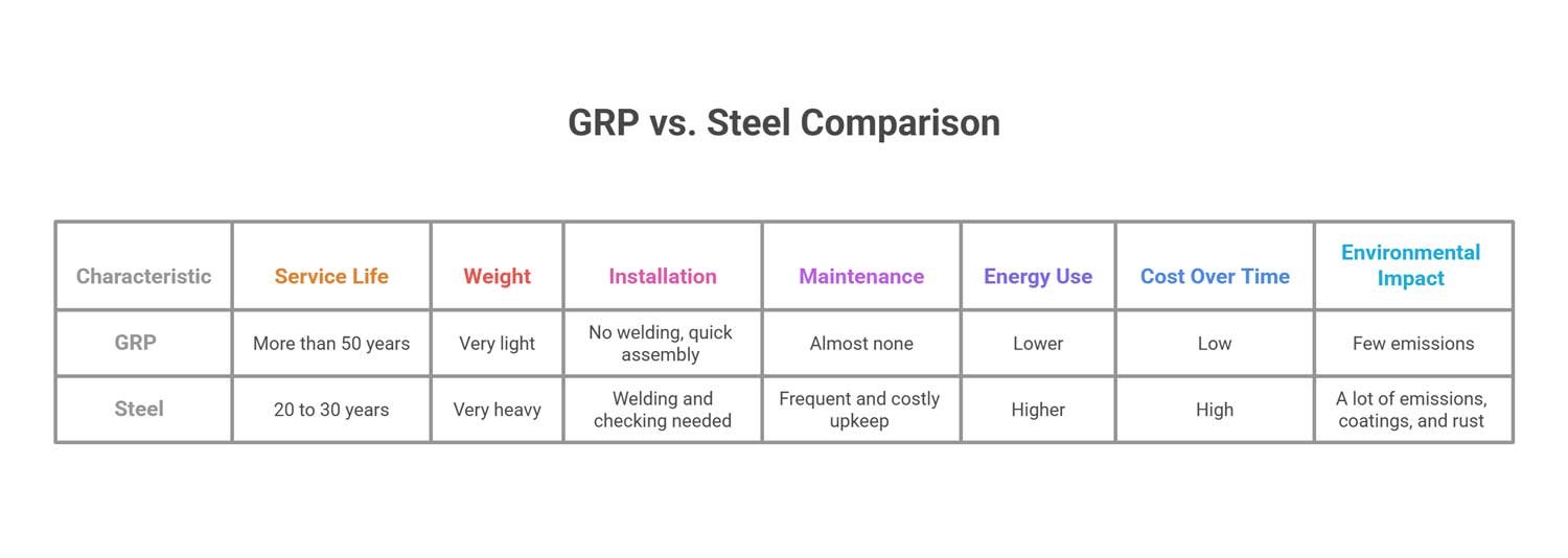 GRP vs steel