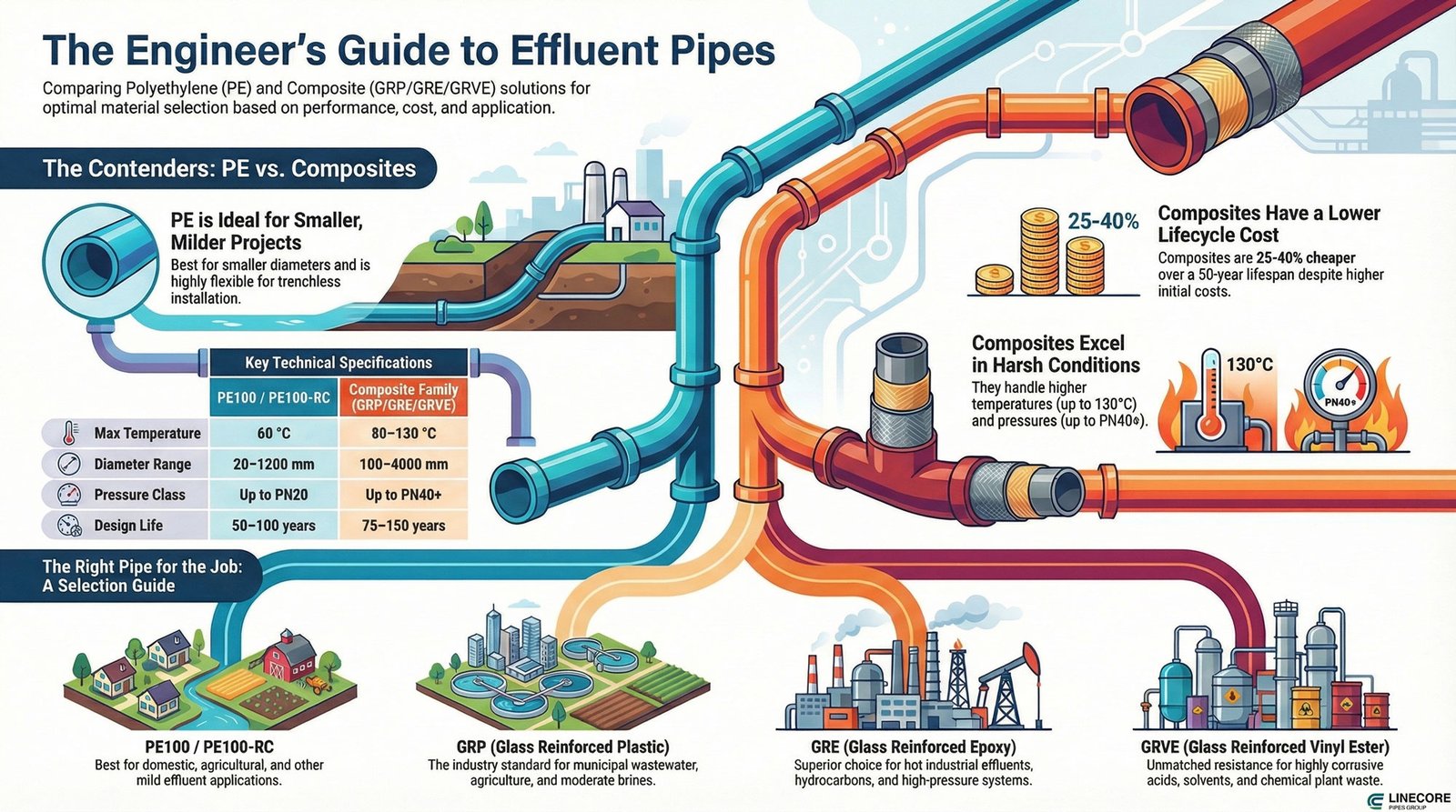 Effluent pipe infographic