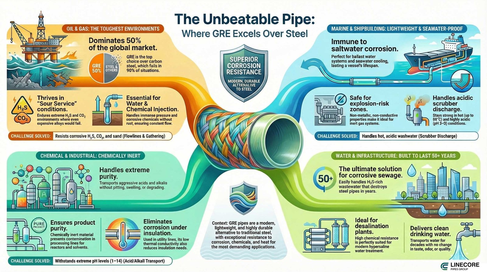 gre pipe uses infographic
