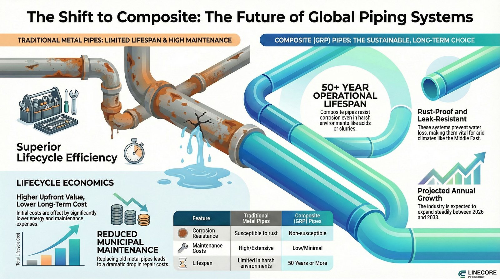 the shift to composite pipes