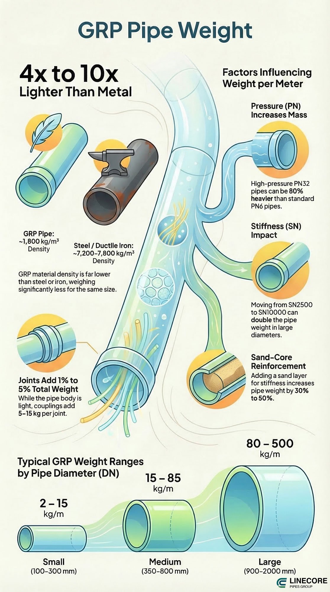 grp pipe weight infographic