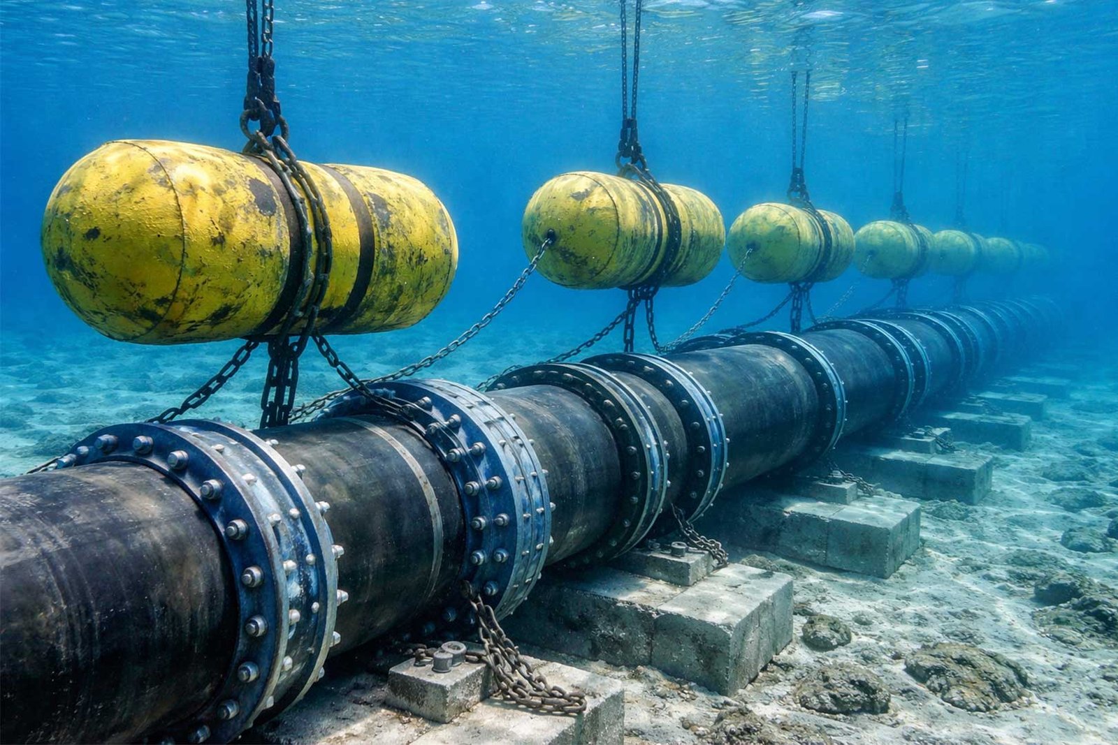 grp pipeline failure buoyancy marine risks