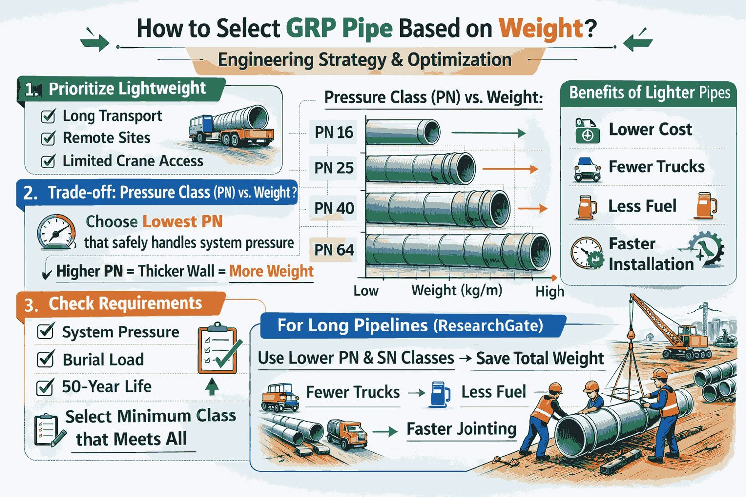select grp pipe based on weight