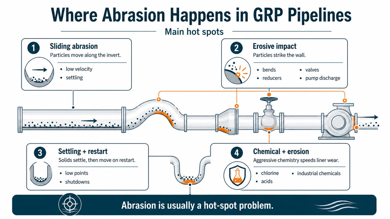 Where Abrasion Happens Inside GRP Pipeline