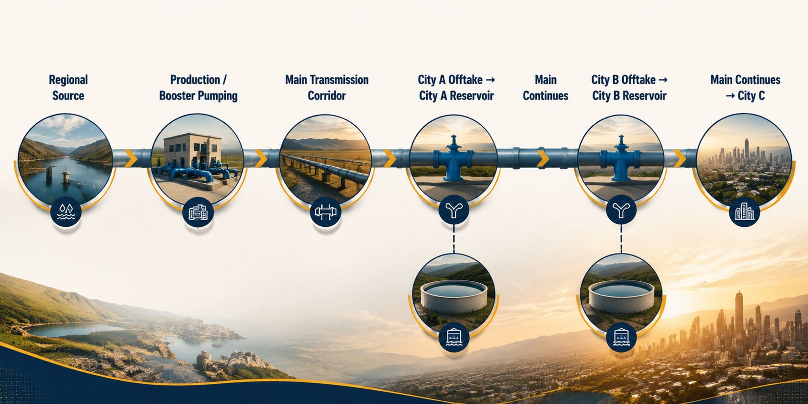 regional water transmission city offtake flow diagram