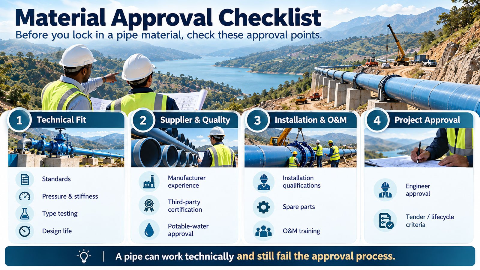 Material Approval Checklist Pipeline Projects