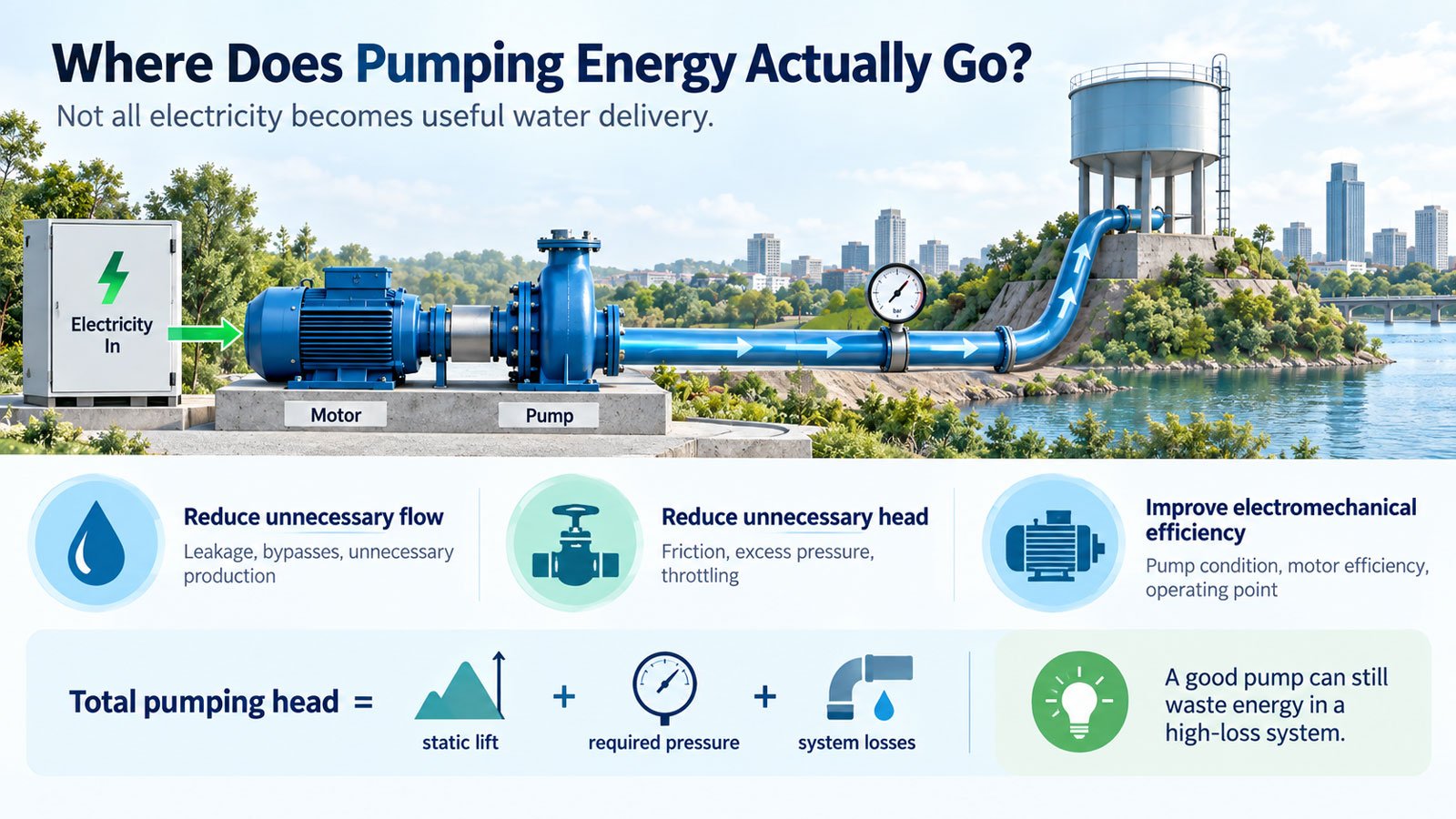 Where Does Pumping Energy Actually Go